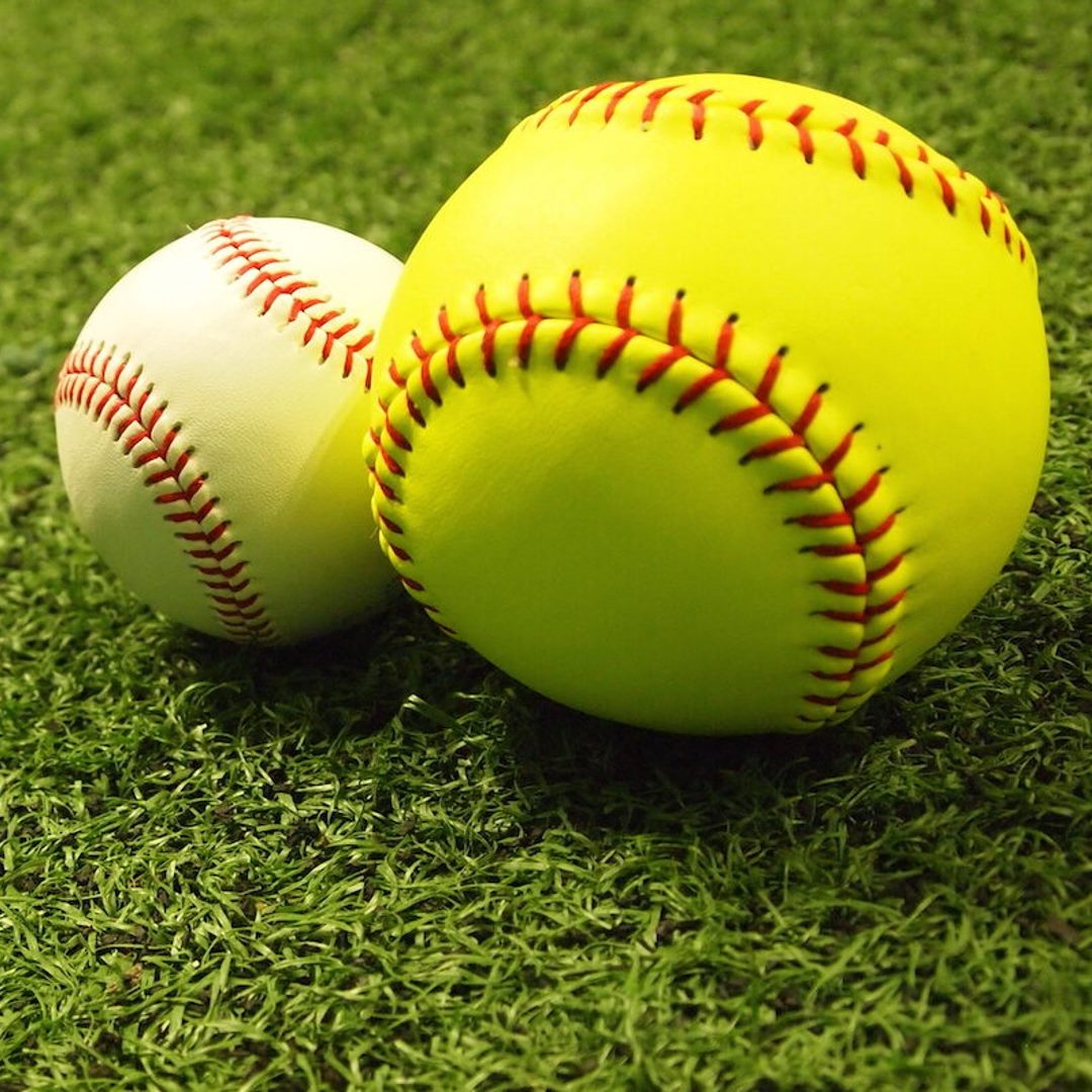 Softball training action